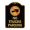 Signmission No Truck Sign No Truck Parking, Black & Gold Aluminum Architectural Sign, 18" x 24", BG-1824-23560 A-DES-BG-1824-23560 - alternate 1